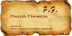 Pinzich Florentin névjegykártya