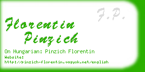 florentin pinzich business card